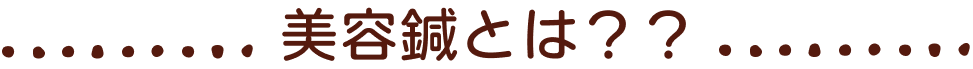 美容鍼とは&